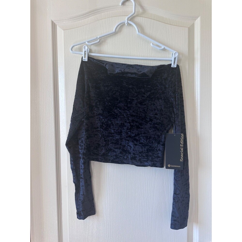 NWT Lululemon All Aligned Mock Neck Long Sleeve Velvet Black Size 6